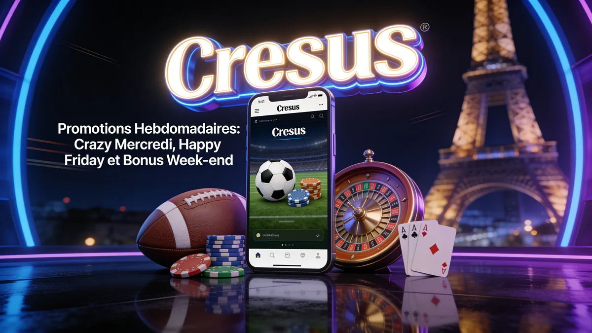 Promotions Hebdomadaires : Crazy Mercredi, Happy Friday et Bonus Week-end : guide cresus casino pour les joueurs en Fran